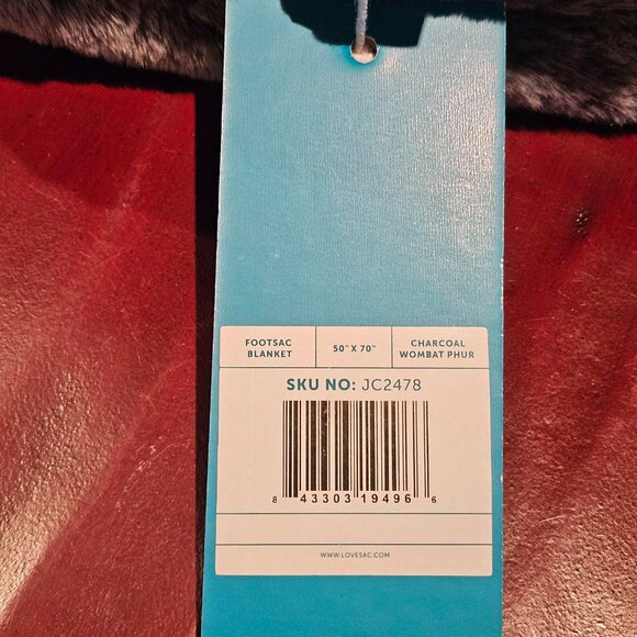 LOVESAC FOOTSAC BLANKET - CHARCOAL NWT - Picture 4 of 7